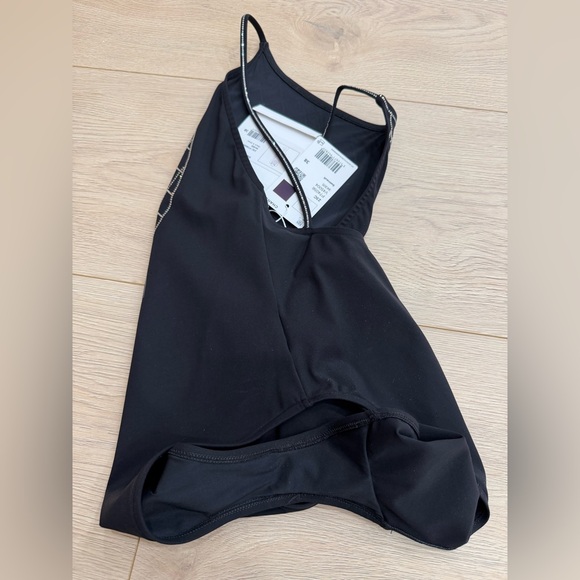 Chanel 23C Black Silver Crystal CC Logo One Piece Swimsuit Runway Bathingsuit 38 - Picture 13 of 16